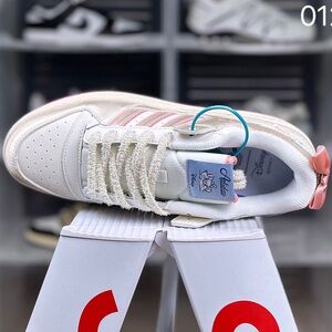 Women's White and Pink Casual Sneakers with Bow Accent